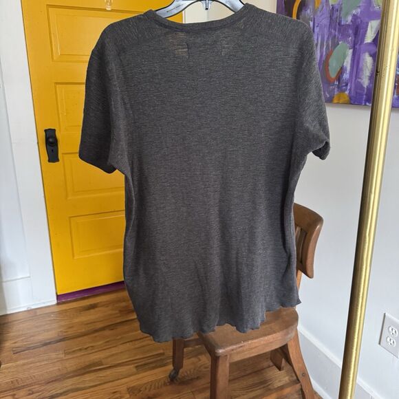 Wings + Horns T-Shirt Mens Large Medium Slub Dark Heathered Shirt Made in Canada - Picture 4 of 6